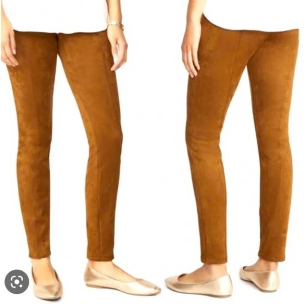 Old Navy STEVIE Caramel Brown Faux Suede Stretchy Pull On Leggings Sz M